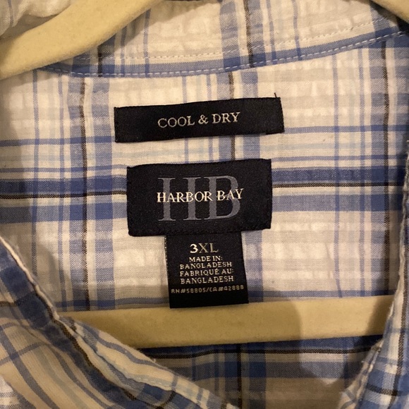 Harbor bay plaid button down shirt size 3XL excellent condition - Picture 2 of 3